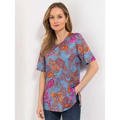 Thumbnail - IN-PRINT Shirt 1/2-Armm Rundhalsausschnitt Seitenschlitz