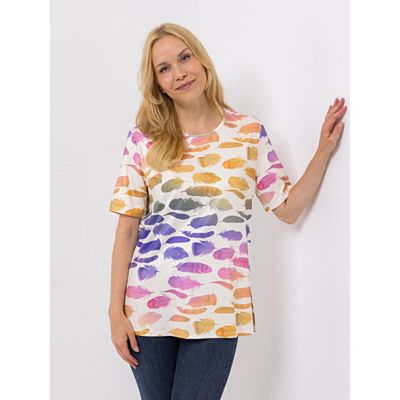 Thumbnail - IN-PRINT Shirt 1/2-Arm gemustert Rundhalsausschnitt