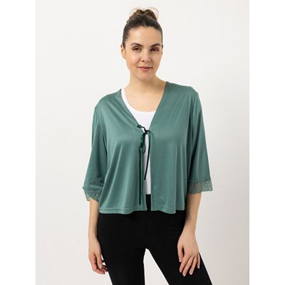 Thumbnail - JERYMOOD HOMEWEAR Bolero, 3/4-Arm Mikrofaser Bindeband Spitzendetails