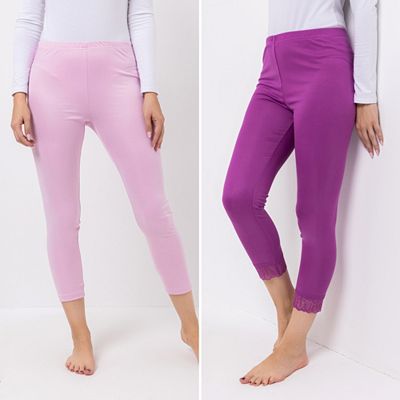 Thumbnail - JERYMOOD HOMEWEAR 2 Leggings, 7/8-Länge Mikrofaser Rundumdehnbund 1x mit Spitzendetail