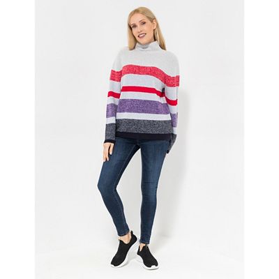 LOVELY SISTERS® Pullover 1/1-Arm Stehkragen gestreift