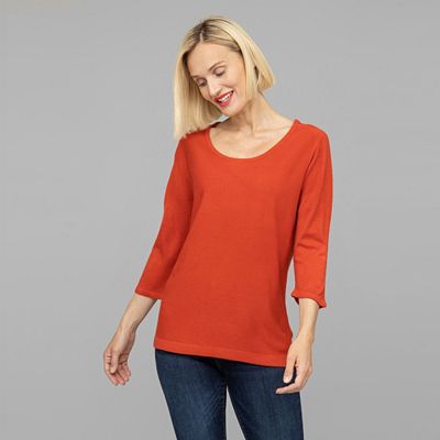 Thumbnail - CASHMASOFT Pullover, 3/4-Arm Cashmeregriff Rundhalsausschnitt Strukturstrick