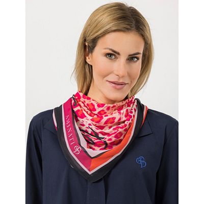 AMINATI® Tuch Leo-gemustert Logo-Druck ca. 80 x 80 cm