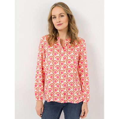 VIA MILANO Bluse, 1/1-Arm Stehkragen Bündchen am Ärmel figurumspielend