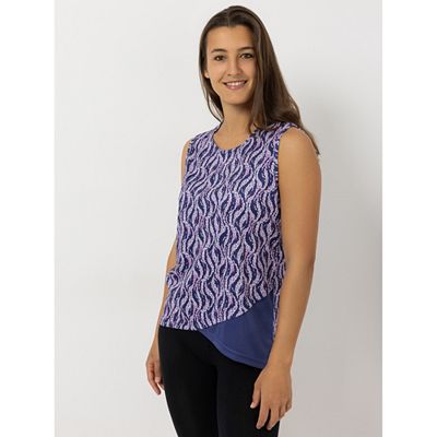 JERYMOOD HOMEWEAR Top, ohne Arm Mikrofaser Rundhalsausschnitt mit Kontrastdetail
