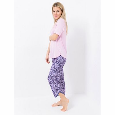 Thumbnail - JERYMOOD HOMEWEAR Pyjama-Set, 1/2-Arm 7/8-Hose Kontrastdetails mit Seitentaschen