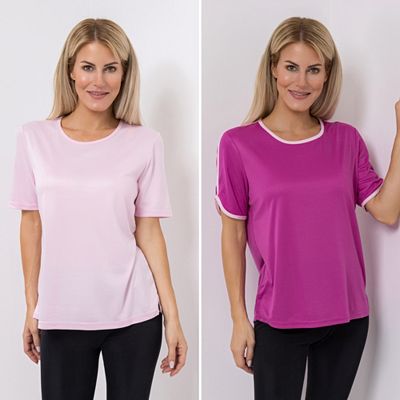 Thumbnail - JERYMOOD 2 Shirts, 1/2-Arm Mikrofaser Rundhalsausschnitt Streifendetails
