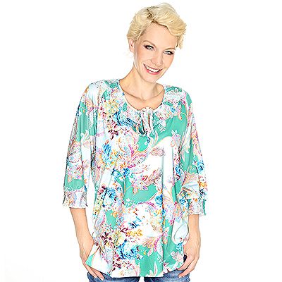 Thumbnail - IN-PRINT Shirt 3/4 Arm Tropfenausschnitt Floraldruck