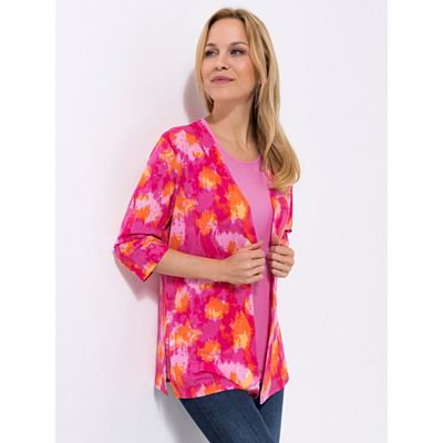 Thumbnail - IN-PRINT Top, ohne Arm Rundhalsausschnitt Seitenschlitze leger-weit