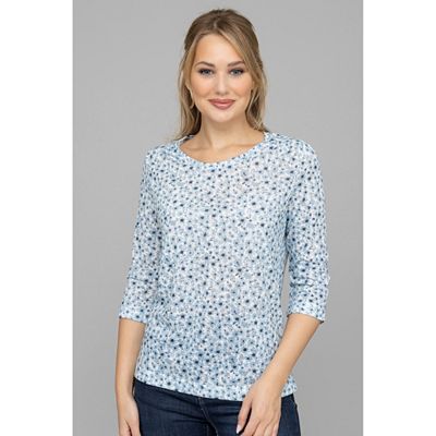 Thumbnail - DENIM & CO. Shirt 3/4-Arm Rundhalsausschnitt geblümt