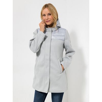 CENTIGRADE Kurzmantel abnehmbare Kapuze gesteppte Schulter Eingrifftaschen