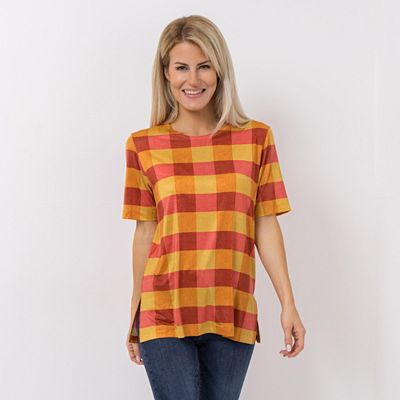 Thumbnail - IN-PRINT Shirt 1/2-Arm Rundhalsausschnitt Allover-Druck Seitenschlitze
