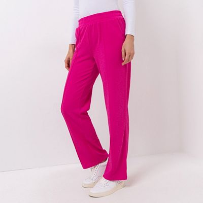 VIA MILANO Hose, 1/1-Länge Rundumdehnbund gerades Bein Glanzgarn