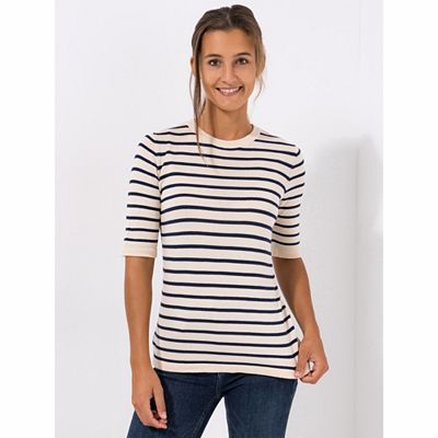 Thumbnail - VIA MILANO Pullover langer 1/2-Arm gesteift Rundhalsausschnitt
