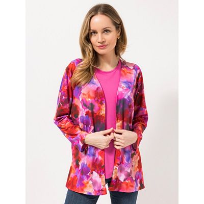 Thumbnail - IN-PRINT Twinset, Top uni Jacke, 1/1-Arm bedruckt elastische Ware