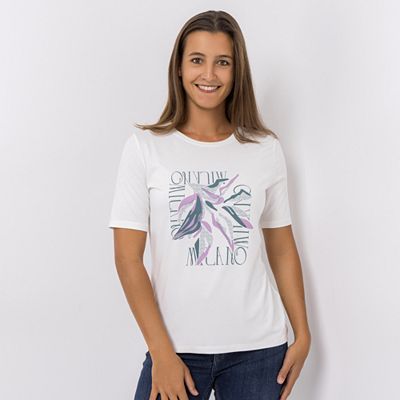 VIA MILANO Shirt, 1/2-Arm Rundhalsausschnitt platzierter Druck figurumspielend