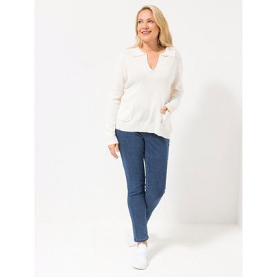 CASHMASOFT Pullover, 1/1-Arm Polokragen aufgesetzte Taschen figurumspielend