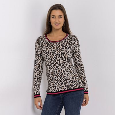 Thumbnail - CASHMASOFT Pullover Rundhalsausschnitt Cashmeregriff Animal-Druck