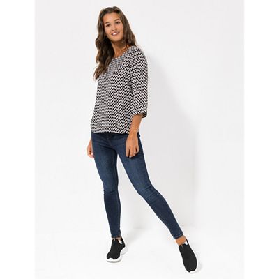 Thumbnail - LOVELY SISTERS® Bluse, 3/4-Arm Rundhalsausschnitt Volantärmel leicht ausgestellt
