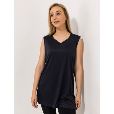 Thumbnail - JERYMOOD HOMEWEAR Longtop, ohne Arm Mikrofaser Herz-Ausschnitt Seitenschlitze