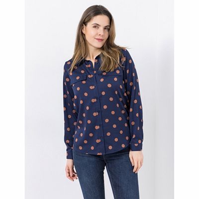 Thumbnail - VIA MILANO Bluse, 1/1-Arm Hemdkragen Allover-Print figurumspielend
