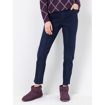 DENIM & CO. Jeggings knöchellang Rundumdehnbund Seitenschlitze