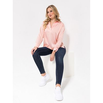 Thumbnail - LOVELY SISTERS® Bluse, 1/1-Arm V-Ausschnitt mit Kragen hinten länger