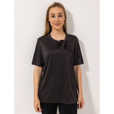 JERYMOOD HOMEWEAR Shirt, 1/2-Arm Mikrofaser Rundhalsausschnitt Schleifen-Detail