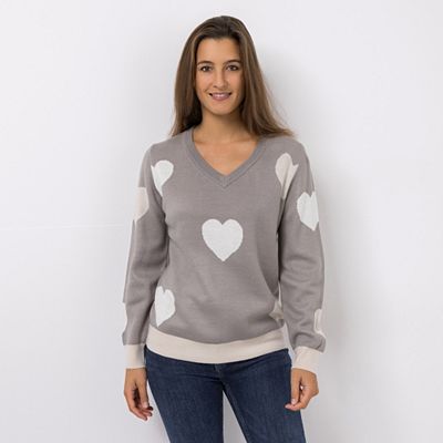 Thumbnail - CASHMASOFT Pullover V-Ausschnitt Cashmeregriff Herz-Jacquard
