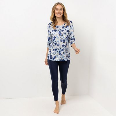 Thumbnail - LITTLE ROSE Pyjama-Set Mikrofaser Longshirt, 3/4-Arm Leggings, 1/1-Länge