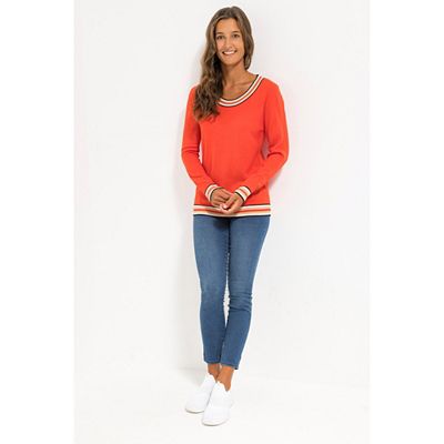 CASHMASOFT Pullover, 1/1-Arm Cashmeregriff Rundhalsausschnitt Kontrastbündchen