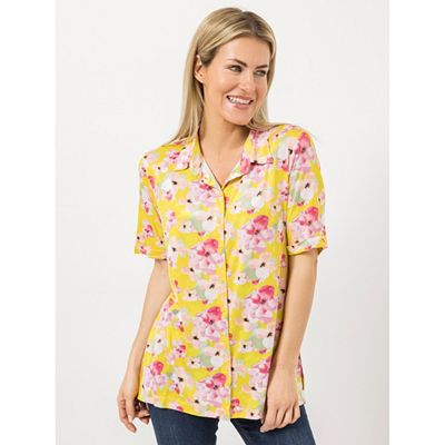Thumbnail - IN-PRINT Bluse, 1/2-Arm Knopfleiste Seitenschlitze Blumendruck