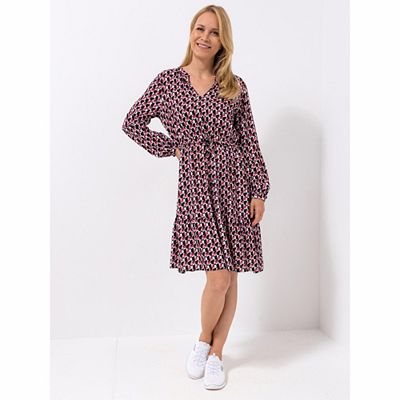 Thumbnail - VIA MILANO Kleid, 1/1-Arm Bindeband in der Taille knieumspielend