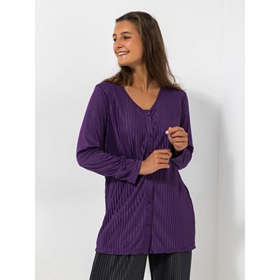 Thumbnail - JERYMOOD HOMEWEAR Shirt, 1/1-Arm Mikrofaser V-Ausschnitt Plissee