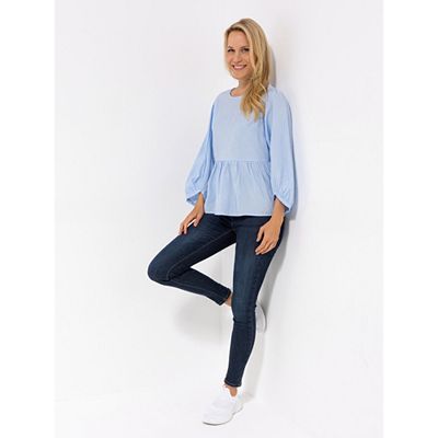 Thumbnail - LOVELY SISTERS® Bluse, 1/1-Arm Rundhalsausschnitt Volant leger weit
