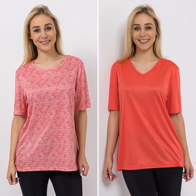 Thumbnail - JERYMOOD HOMEWEAR 2 Shirts, 1/2-Arm Mikrofaser 1x Rundhalsausschnitt 1x V-Ausschnitt