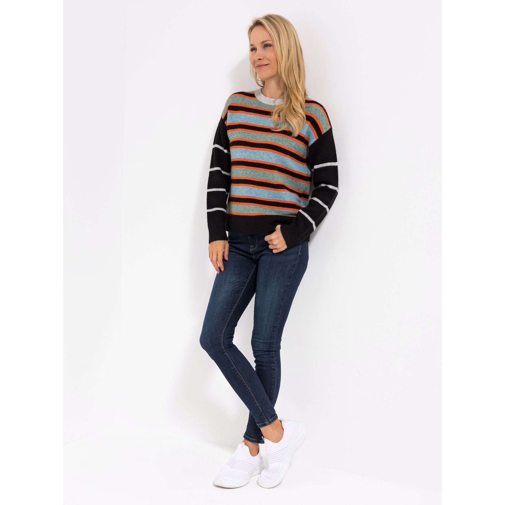 LOVELY SISTERS® Pullover 1/1-Arm Rundhalsausschnitt gestreift