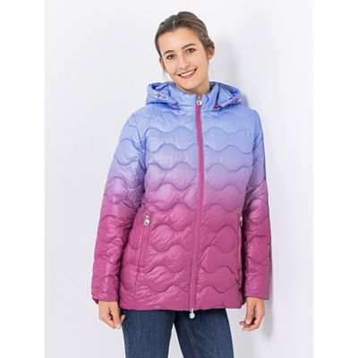 CENTIGRADE Steppjacke abnehmbare Kapuze 2-Wege-Zipper Farbkontrast