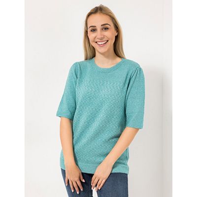 VIA MILANO Pullover langer 1/2-Arm Rundhalsausschnitt figurumspielend