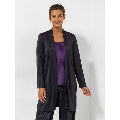 Thumbnail - JERYMOOD HOMEWEAR Longcardigan, 1/1-Arm Mikrofaser Seitenschlitze hinten Plissee
