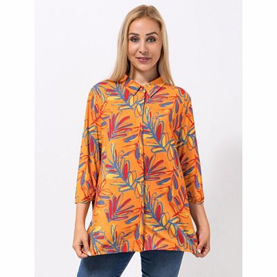 Thumbnail - IN-PRINT Bluse, 3/4-Arm Hemdkragen geknöpft leger-weit