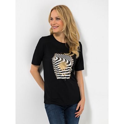 VIA MILANO Shirt 1/2-Arm Rundhalsausschnitt platzierter Druck