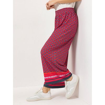 Thumbnail - AMINATI® Jersey Palazzo-Hose Rundumdehnbund Geometrie-Druck gerades weites Bein
