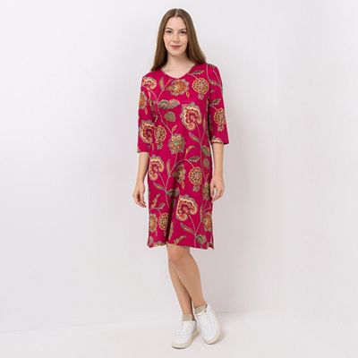 IN-PRINT Kleid 3/4-Arm V-Ausschnitt Winterware