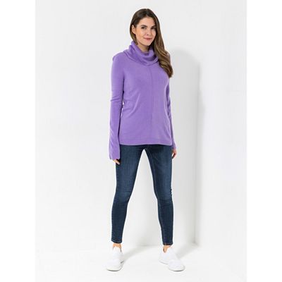 Thumbnail - DENIM & CO. Pullover, 1/1-Arm Rollkragen Rippenbündchen Ziernaht