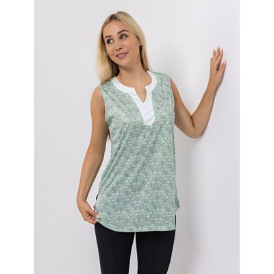 Thumbnail - JERYMOOD HOMEWEAR Longtop, ohne Arm Mikrofaser Zier-Ausschnitt mit Kontrastblende