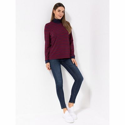 DENIM & CO. Shirt 1/1-Arm Rollkragen mit ECOVERO Viskose