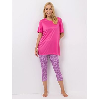 Thumbnail - JERYMOOD HOMEWEAR Pyjama Set, 1/2-Arm Hose in 7/8-Länge Mikrofaser uni&bedruckt