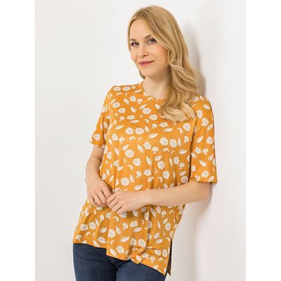Thumbnail - IN-PRINT Shirt, 1/2-Arm Rundhalsausschnitt Seitenschlitze Blumendruck