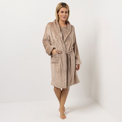 LITTLE ROSE Bademantel, 1/1-Arm Mikrofaser Chinchilla Bindegürtel Seitentasche